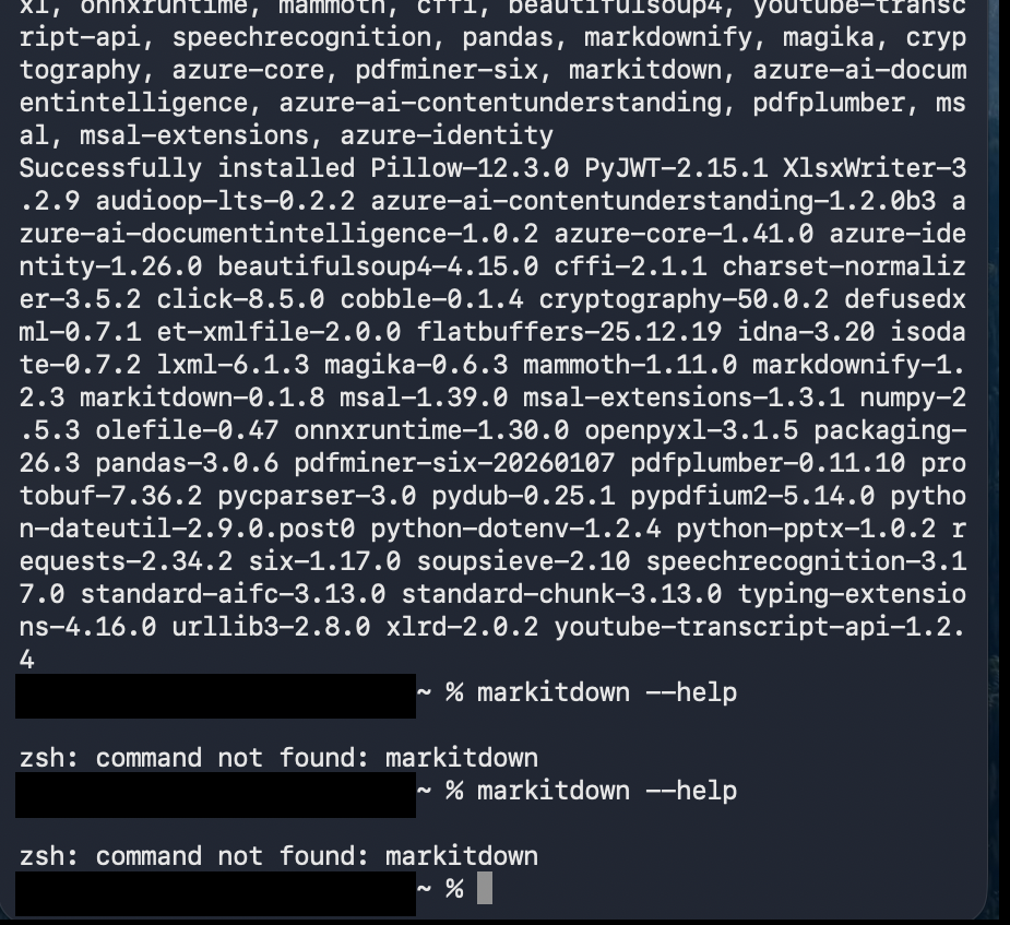 今度はmarkitdown-0.1.8と新しい番号が入りました。
